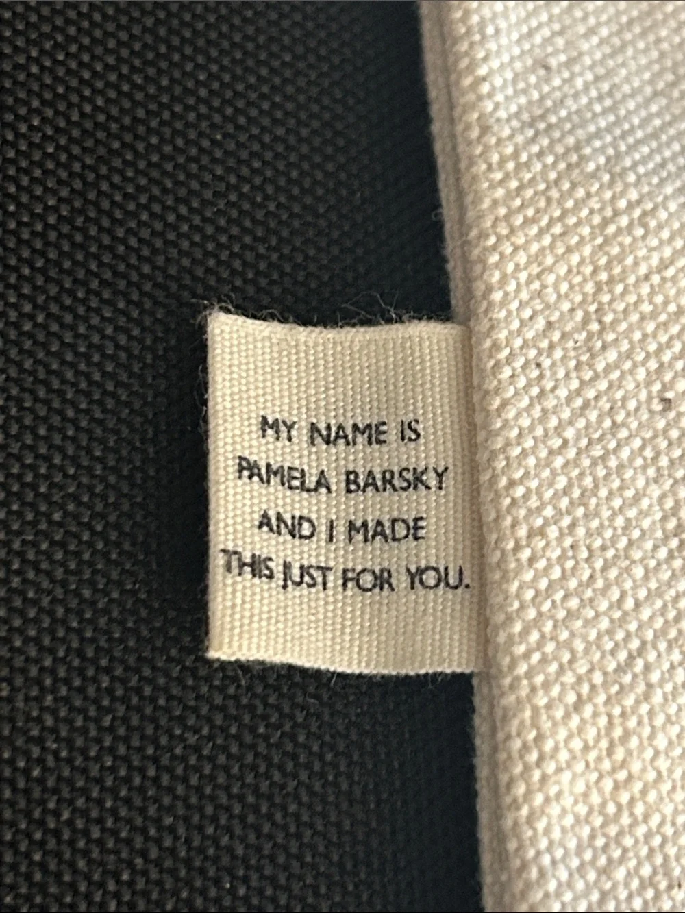 Canvas Quote Pouch - Black & Cream